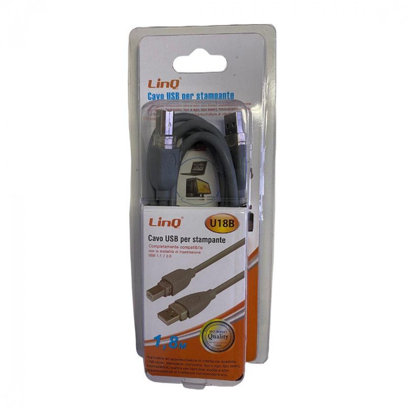 Câble Imprimante USB Mâle/Mâle 1,8M LinQ U18B — LinQ · Smarty Paris 18e